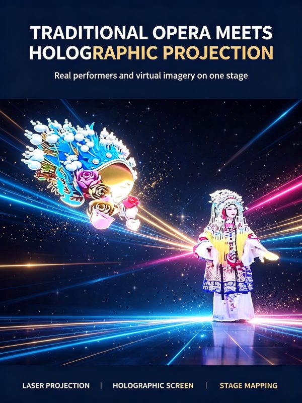 Traditional opera combined with holographic projection, the stage effect is directly maximized | Immersive Stage Design Project Case in Theater