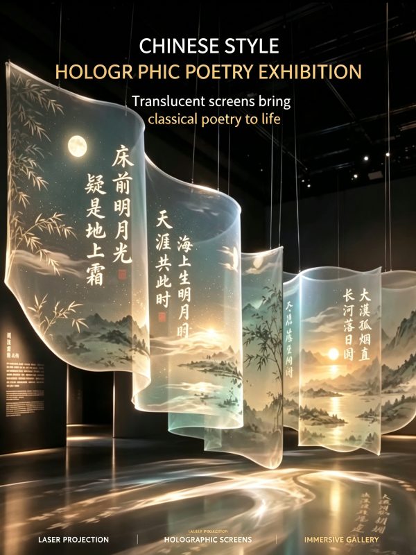 National Style Holographic Projection Effect Display | Immersive Poetry and Culture Exhibition Hall Project Case